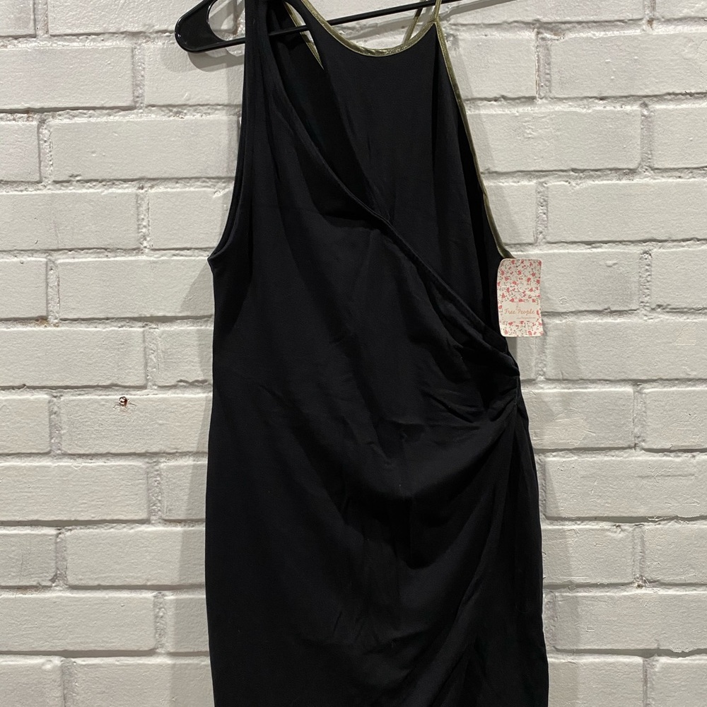 NEW! Free People One Shoulder Black Midi Dress